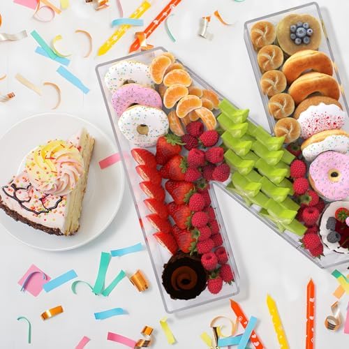 13.8" Extra Large Acrylic Letter Charcuterie Board Box, Reusable Fillable Letter Cake Candy Dish Display Serving, alternate