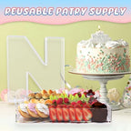 13.8" Extra Large Acrylic Letter Charcuterie Board Box, Reusable Fillable Letter Cake Candy Dish Display Serving, alternate