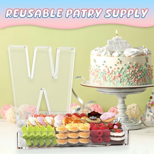 13.8" Extra Large Acrylic Letter Charcuterie Board Box, Reusable Fillable Letter Cake Candy Dish Display Serving, alternate