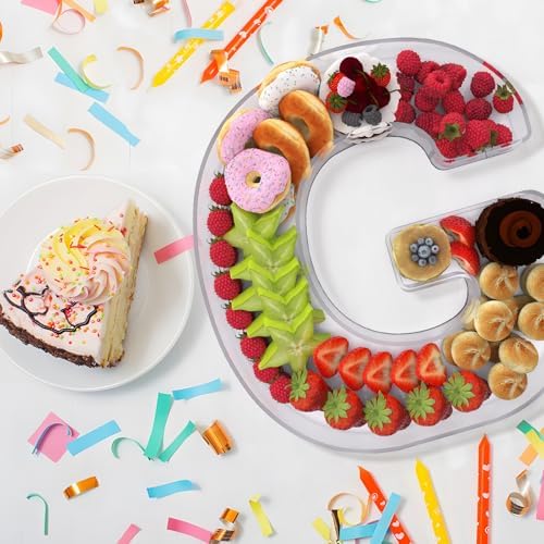 13.8" Extra Large Acrylic Letter Charcuterie Board Box, Reusable Fillable Letter Cake Candy Dish Display Serving, alternate