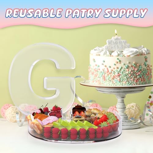 13.8" Extra Large Acrylic Letter Charcuterie Board Box, Reusable Fillable Letter Cake Candy Dish Display Serving, alternate