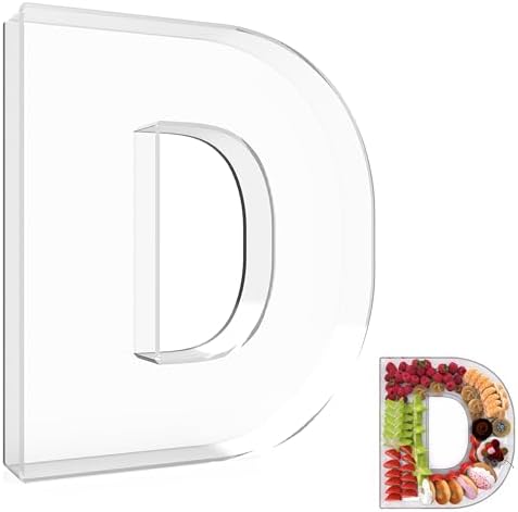 13.8" Extra Large Acrylic Letter Charcuterie Board Box, Reusable Fillable Letter Cake Candy Dish Display Serving