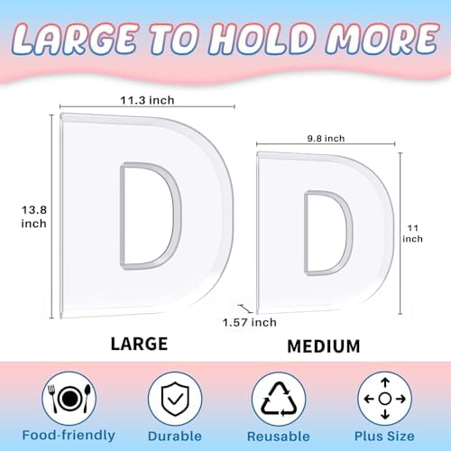 13.8" Extra Large Acrylic Letter Charcuterie Board Box, Reusable Fillable Letter Cake Candy Dish Display Serving, alternate