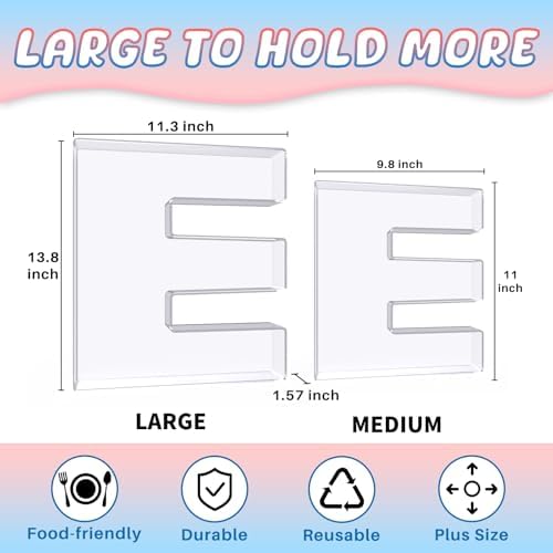 13.8" Extra Large Acrylic Letter Charcuterie Board Box, Reusable Fillable Letter Cake Candy Dish Display Serving, alternate