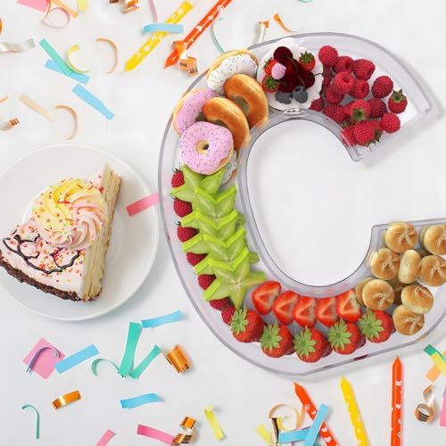 13.8" Extra Large Acrylic Letter Charcuterie Board Box, Reusable Fillable Letter Cake Candy Dish Display Serving, alternate