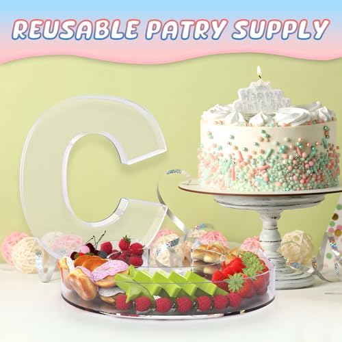 13.8" Extra Large Acrylic Letter Charcuterie Board Box, Reusable Fillable Letter Cake Candy Dish Display Serving, alternate