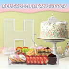 13.8" Extra Large Acrylic Letter Charcuterie Board Box, Reusable Fillable Letter Cake Candy Dish Display Serving, alternate