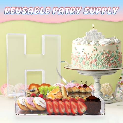 13.8" Extra Large Acrylic Letter Charcuterie Board Box, Reusable Fillable Letter Cake Candy Dish Display Serving, alternate