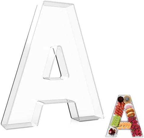 13.8" Extra Large Acrylic Letter Charcuterie Board Box, Reusable Fillable Letter Cake Candy Dish Display Serving