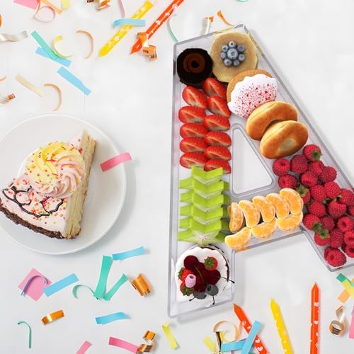 13.8" Extra Large Acrylic Letter Charcuterie Board Box, Reusable Fillable Letter Cake Candy Dish Display Serving, alternate