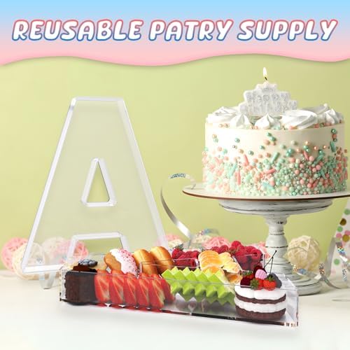13.8" Extra Large Acrylic Letter Charcuterie Board Box, Reusable Fillable Letter Cake Candy Dish Display Serving, alternate