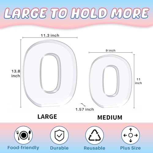 13.8" Extra Large Acrylic Letter Charcuterie Board Box, Reusable Fillable Letter Cake Candy Dish Display Serving, alternate