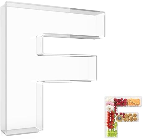 13.8" Extra Large Acrylic Letter Charcuterie Board Box, Reusable Fillable Letter Cake Candy Dish Display Serving