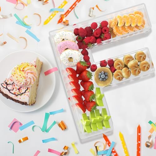 13.8" Extra Large Acrylic Letter Charcuterie Board Box, Reusable Fillable Letter Cake Candy Dish Display Serving, alternate