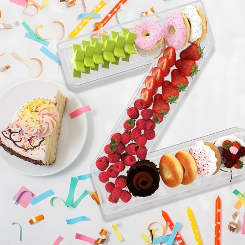 13.8" Extra Large Acrylic Letter Charcuterie Board Box, Reusable Fillable Letter Cake Candy Dish Display Serving, alternate
