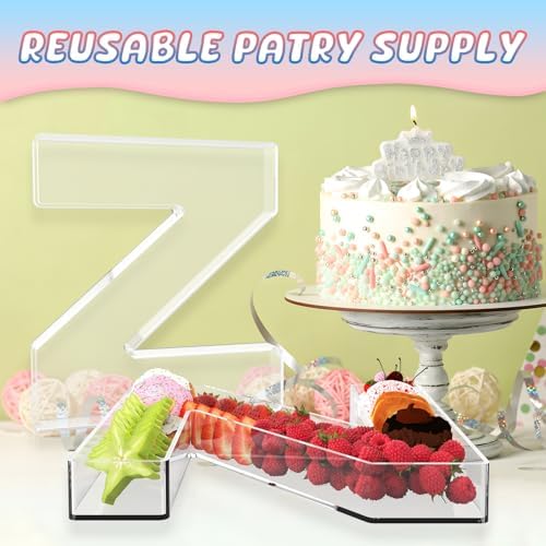 13.8" Extra Large Acrylic Letter Charcuterie Board Box, Reusable Fillable Letter Cake Candy Dish Display Serving, alternate