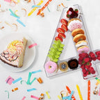 13.8" Extra Large Acrylic Number Charcuterie Board Box, Reusable Fillable Number Cake Candy Dish Display Serving, alternate