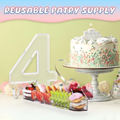 13.8" Extra Large Acrylic Number Charcuterie Board Box, Reusable Fillable Number Cake Candy Dish Display Serving, alternate