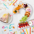 13.8" Extra Large Acrylic Number Charcuterie Board Box, Reusable Fillable Number Cake Candy Dish Display Serving, alternate