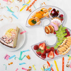 13.8" Extra Large Acrylic Number Charcuterie Board Box, Reusable Fillable Number Cake Candy Dish Display Serving, alternate