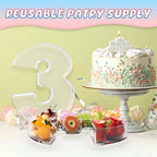 13.8" Extra Large Acrylic Number Charcuterie Board Box, Reusable Fillable Number Cake Candy Dish Display Serving, alternate