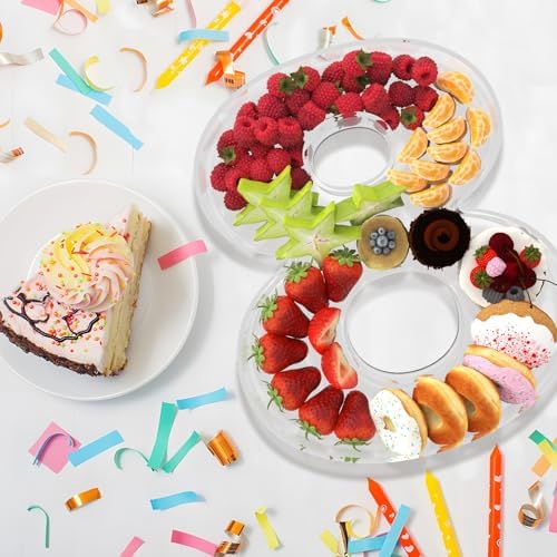 13.8" Extra Large Acrylic Number Charcuterie Board Box, Reusable Fillable Number Cake Candy Dish Display Serving, alternate