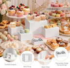 13.8" Extra Large White Risers, Large Size Acrylic Cube Display Nesting Risers, Food risers for buffet table, alternate view