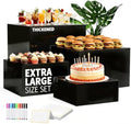 13.8" Extra Large White Risers, Large Size Acrylic Cube Display Nesting Risers, Food risers for buffet table