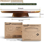 13" Acacia Cake Stand Rotating with 2 Icing Spatulas, 3 Smoothers in Acacia Wood, alternate view 5