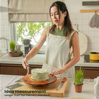 13" Acacia Cake Stand Rotating with 2 Icing Spatulas, 3 Smoothers in Acacia Wood, alternate view 6