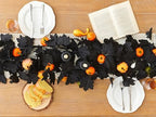 13 FT Black Garland Halloween 2pcs Artificial Black Maple Leaf Garlands Fall Leaves Vines for Autumn Thankgiving, alternate
