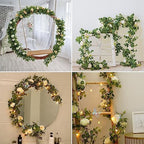 13 Ft Champagne Fuller Flower Garland with Light Butterfly, Fake Rose Vine, alternate view 5