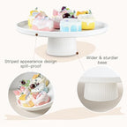 13 Inch Ceramic Cake Stand with Pedestal - White Round Cake Plate for Dessert Table Display, Elevated Cupcake, alternate view