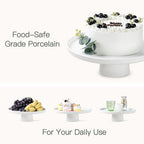 13 Inch Ceramic Cake Stand with Pedestal - White Round Cake Plate for Dessert Table Display, Elevated Cupcake, alternate view