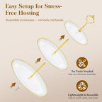 13 Pcs Dessert Display Set, 4 3-Tier Cupcake Stands, 6 Trays & 3 Tongs in white and gold, alternate view 6