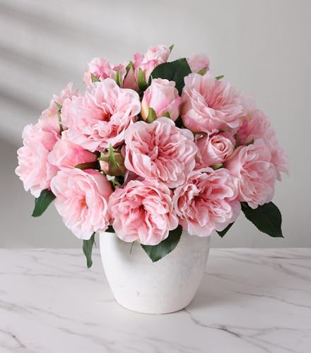 13 Pcs Fake Roses Artificial Flowers, Artificial Roses with Stems Silk Flowers Realistic Roses for Home Wedding