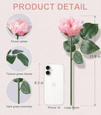 13 Pcs Fake Roses Artificial Flowers, Artificial Roses with Stems Silk Flowers Realistic Roses for Home Wedding, alternate
