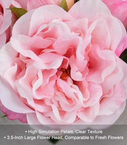13 Pcs Fake Roses Artificial Flowers, Artificial Roses with Stems Silk Flowers Realistic Roses for Home Wedding, alternate