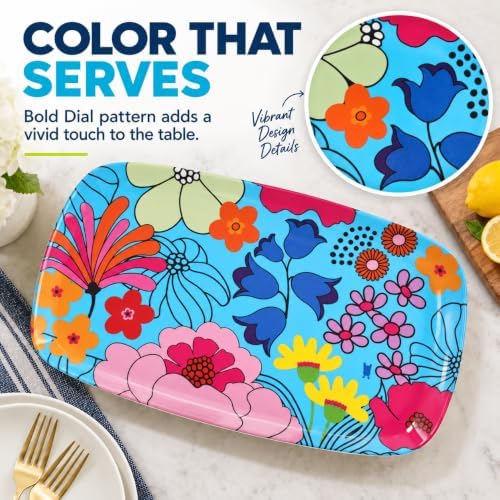 13" Rectangular Platter - Melamine Platters and Serving Ware - Plate, Dish, Serving, Collection - Garden Floral, alternate