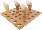 13" x 13" Natural Bamboo Square Food Cone Display Tamaki Stand for Restaurants, Catered Events, Party or, alternate view 2