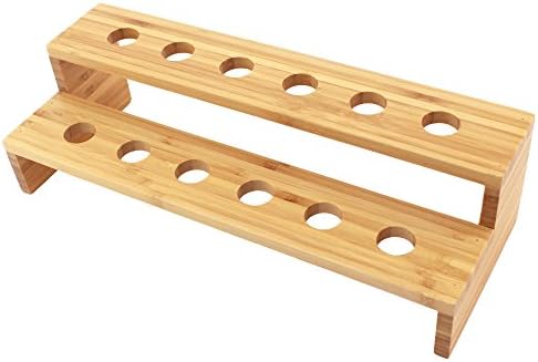 13" x 4.9" x 3.5" Natural Bamboo Straight Multi Level Food Cone Display Tamaki Stand for Restaurants, Catered, alternate view