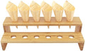 13" x 4.9" x 3.5" Natural Bamboo Straight Multi Level Food Cone Display Tamaki Stand for Restaurants, Catered