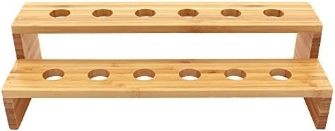 13" x 4.9" x 3.5" Natural Bamboo Straight Multi Level Food Cone Display Tamaki Stand for Restaurants, Catered, alternate view