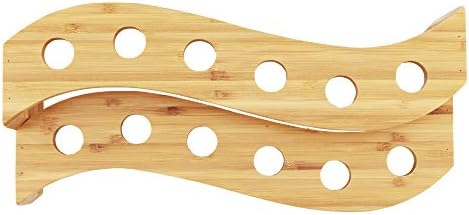 13" x 5.7" x 3.5" Natural Bamboo S Wave Multi Level Food Cone Display Tamaki Stand for Restaurants, Catered, alternate view 3