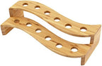 13" x 5.7" x 3.5" Natural Bamboo S Wave Multi Level Food Cone Display Tamaki Stand for Restaurants, Catered, alternate view 4