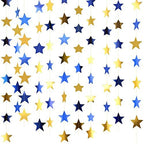 130 ft Star Garland Banner Decor, Blue, Gold in Gold