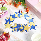 130 ft Star Garland Banner Decor, Blue, Gold in Gold, alternate view 2