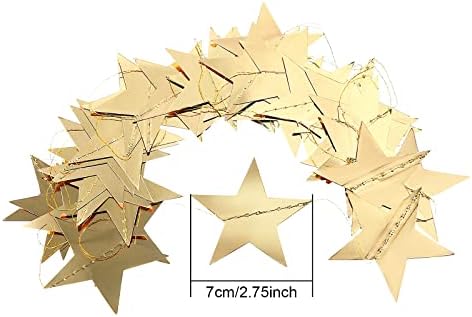 130 ft Star Garland Banner Decor, Gold in Gold, alternate view 3