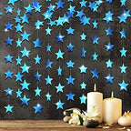 130 ft Star Garland Banner Decor, Holographic Blue