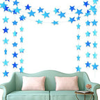 130 ft Star Garland Banner Decor, Holographic Blue, alternate view 5